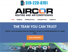 Tablet Screenshot of aircorheatingandairconditioning.com